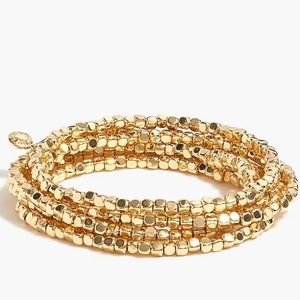 J. Crew Tiny Beads Stretch Bracelets Set of Six NWT - Gold